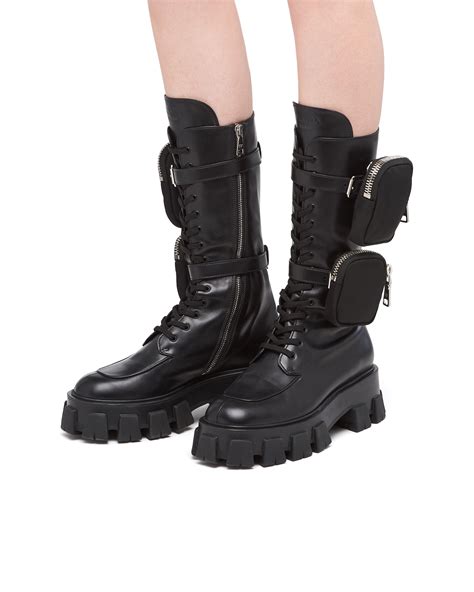 prada monolith black boots